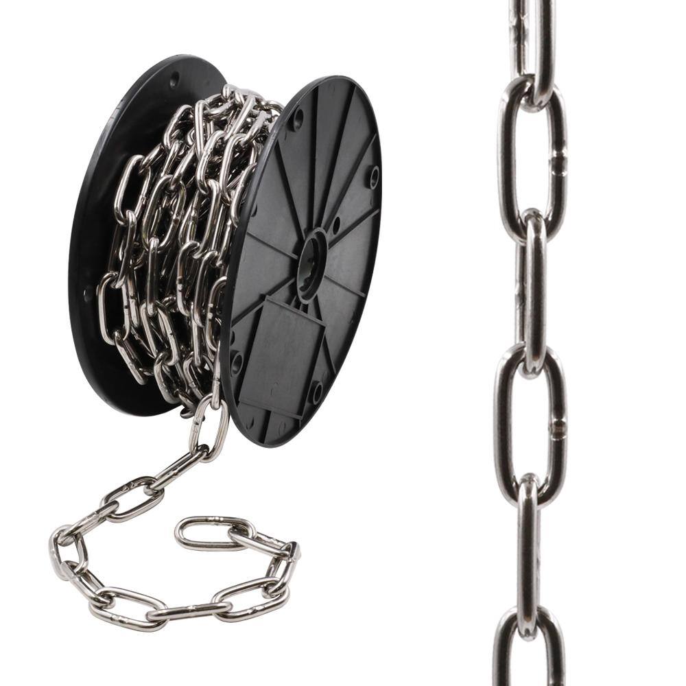 TAICHEUT 2-Pack 304 Stainless Steel Chain - 2mm X 19 Ft Each, Small Link Chain For Decorative & Utility Use