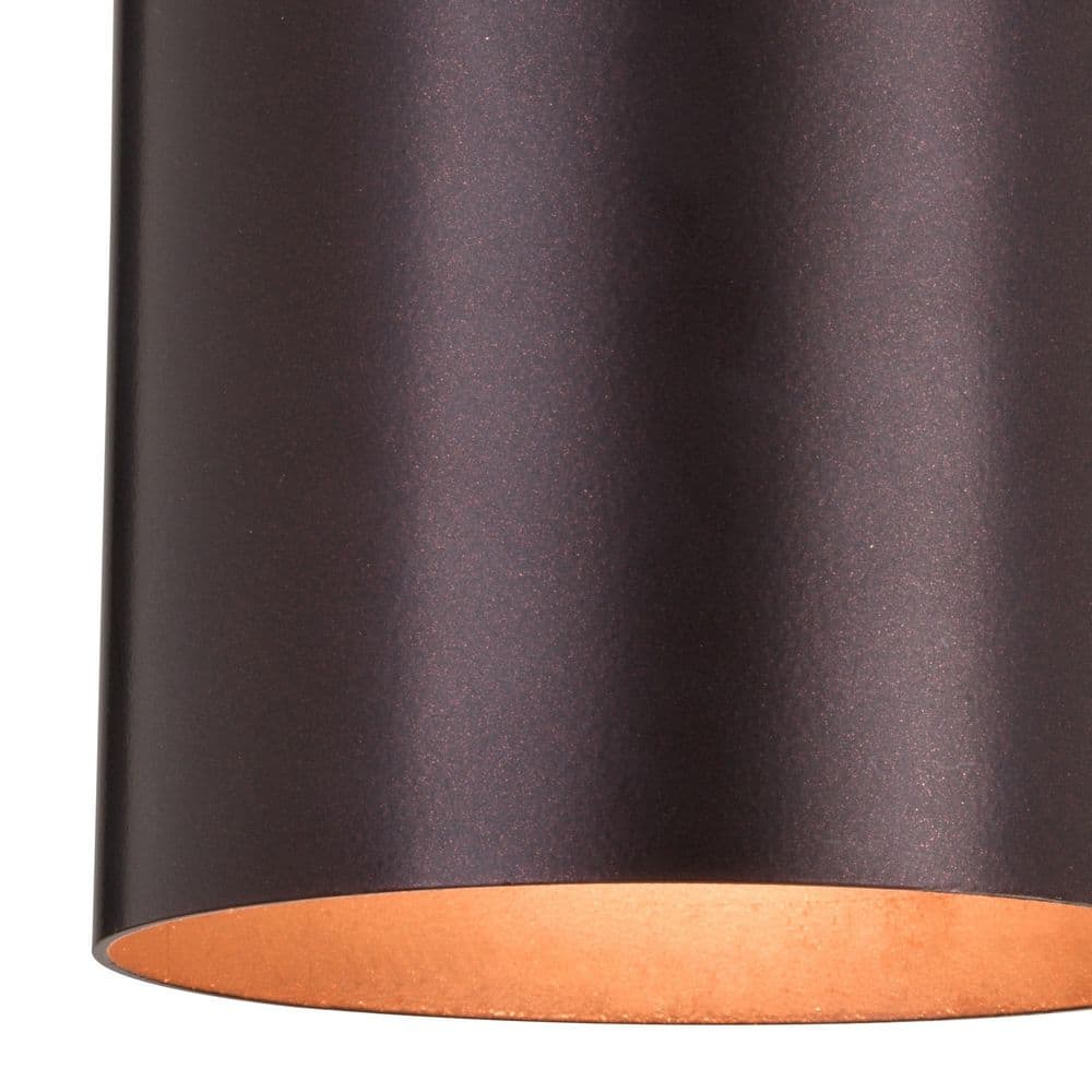 Chiasso Bronze Aluminum Dimmable Cylinder Sconce, 8"x7.25"
