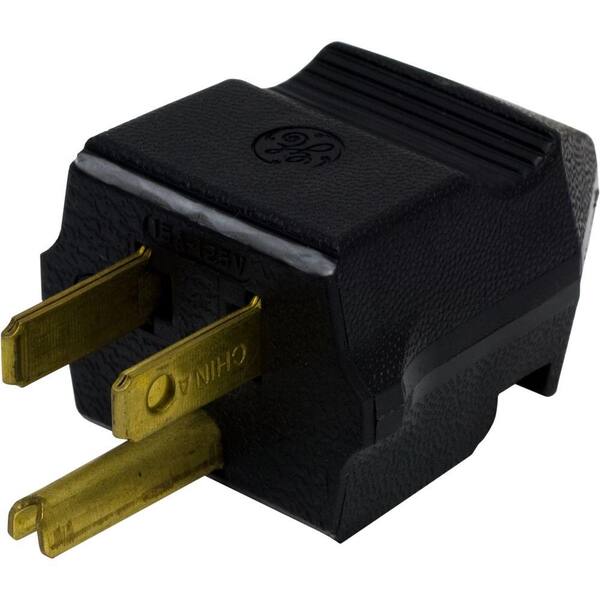 GE 15 Amp 125-Volt Household Grounding Plug, Black