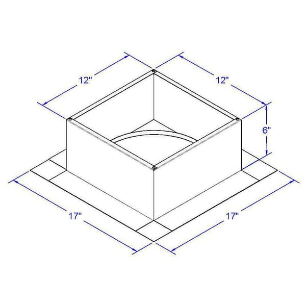 Active Ventilation Box is 12 in. Wide x 12 in. Long x 6 in. High