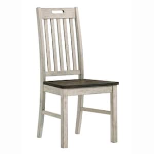 Bernavich Dark Oak and Antique White Dining Chair (Set of 2)