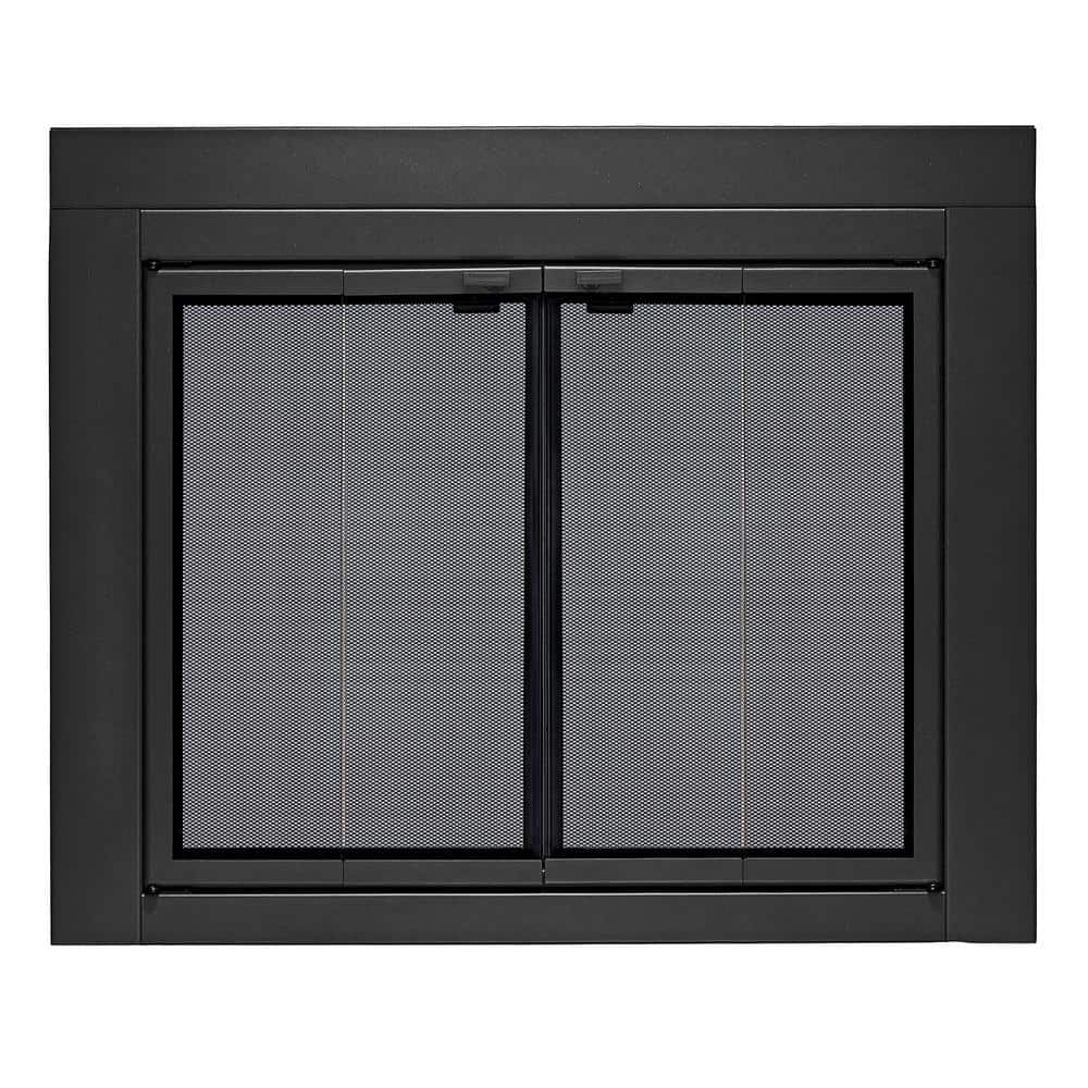 UniFlame Uniflame Small Roman Black Bifold style Fireplace Doors with