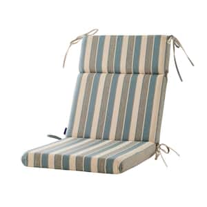 Outdoor Seat Back Chair Cushion/Indoor Hatteras Ebony Round Corner for Adirondack, 45.5 in. x 21 in. 1 Count Blue Stripe