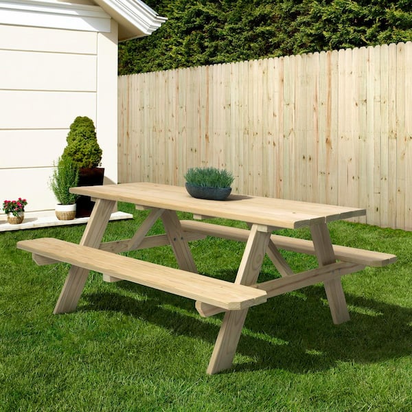 Homestead 72 in. Outdoor Wood Picnic Table Kit