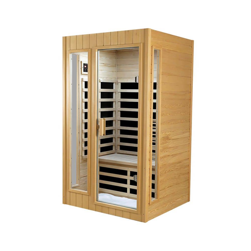 Deluxe 2-Person Far Infrared Sauna with 5 Heaters, LCD Control, Bluetooth, LED Reading Lights, and Vent price history on PriceWatchPro