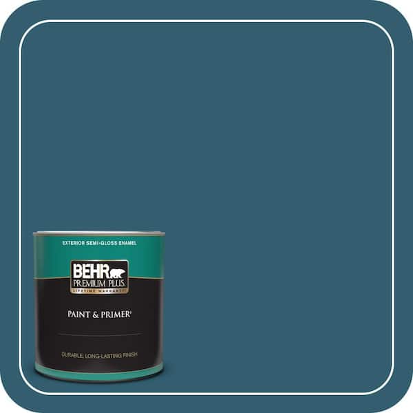 BEHR PREMIUM PLUS 1 qt. #ECC-13-3 Flowing River Semi-Gloss Enamel Exterior Paint & Primer