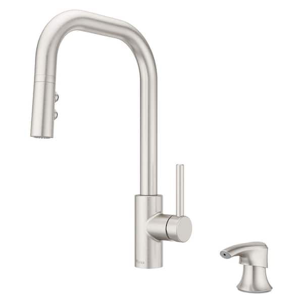 Pfister Zanna Pull Down Sprayer Kitchen Faucet with Deckplate and 