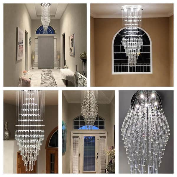 マロン Maxax Albany 7-Light Clear Statement Empire Chandelier with