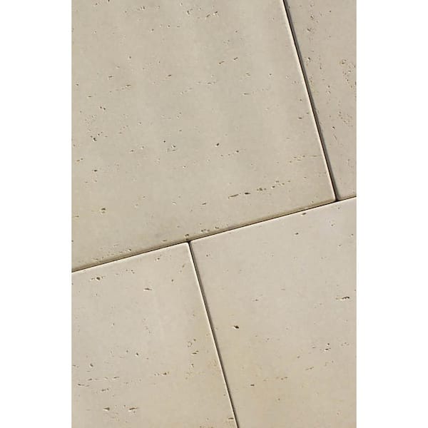Antique Travertine 24 in. x 24 in. x 2 in. Ivory Concrete Paver (18-pieces/72 sq. ft. /Pallet)