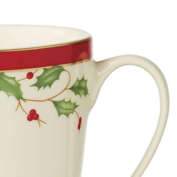 Lenox Holiday 12-Piece Ivory Multi-Colored Porcelain Dinnerware