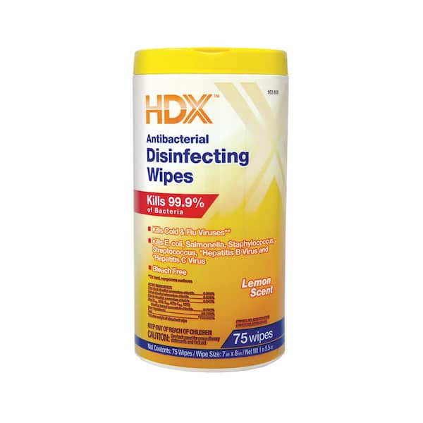 HDX 75-Count Lemon Scented Antibacterial Disinfecting Wipes