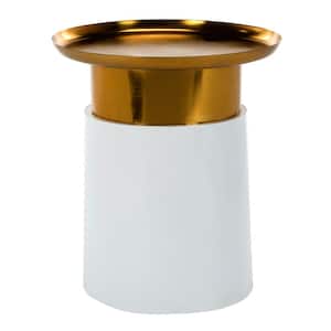 Zenith White and Gold Side Table