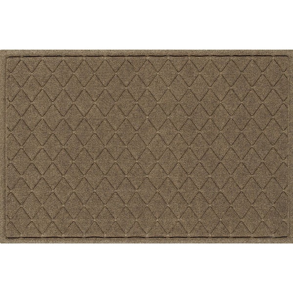 Waterhog Argyle Camel 34 in. x 52 in. PET Polyester Indoor Outdoor Door Mat