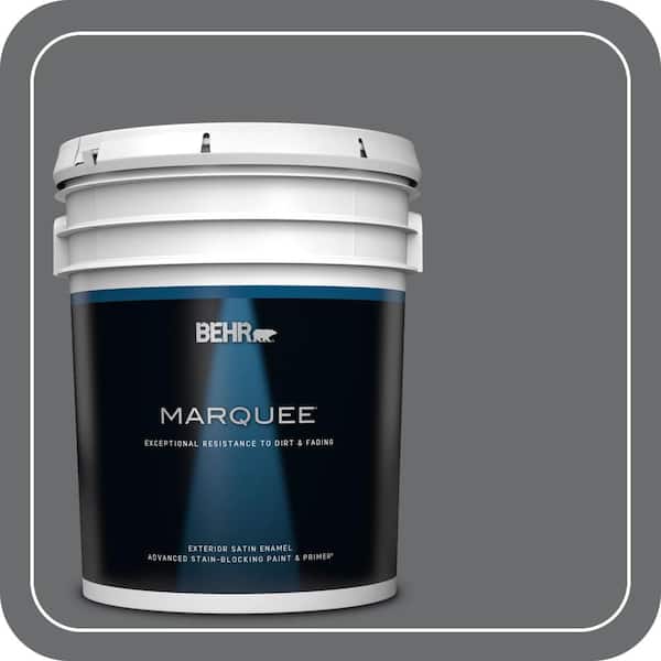 BEHR MARQUEE 5 gal. #770F-5 Dark Ash Satin Enamel Exterior Paint & Primer