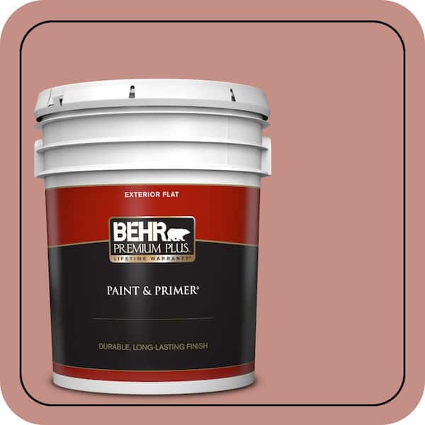 BEHR PREMIUM PLUS 5 gal. #S160-4 Portuguese Dawn Flat Exterior Paint & Primer