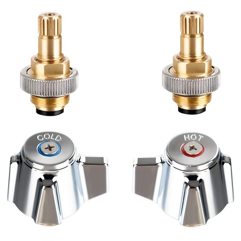 4 in. Brass Faucet Handle Cartridge Replacement Stem Assembly, Hot and Cold Knob Handle Kit with Stem, Faucet Valves price history on PriceWatchPro