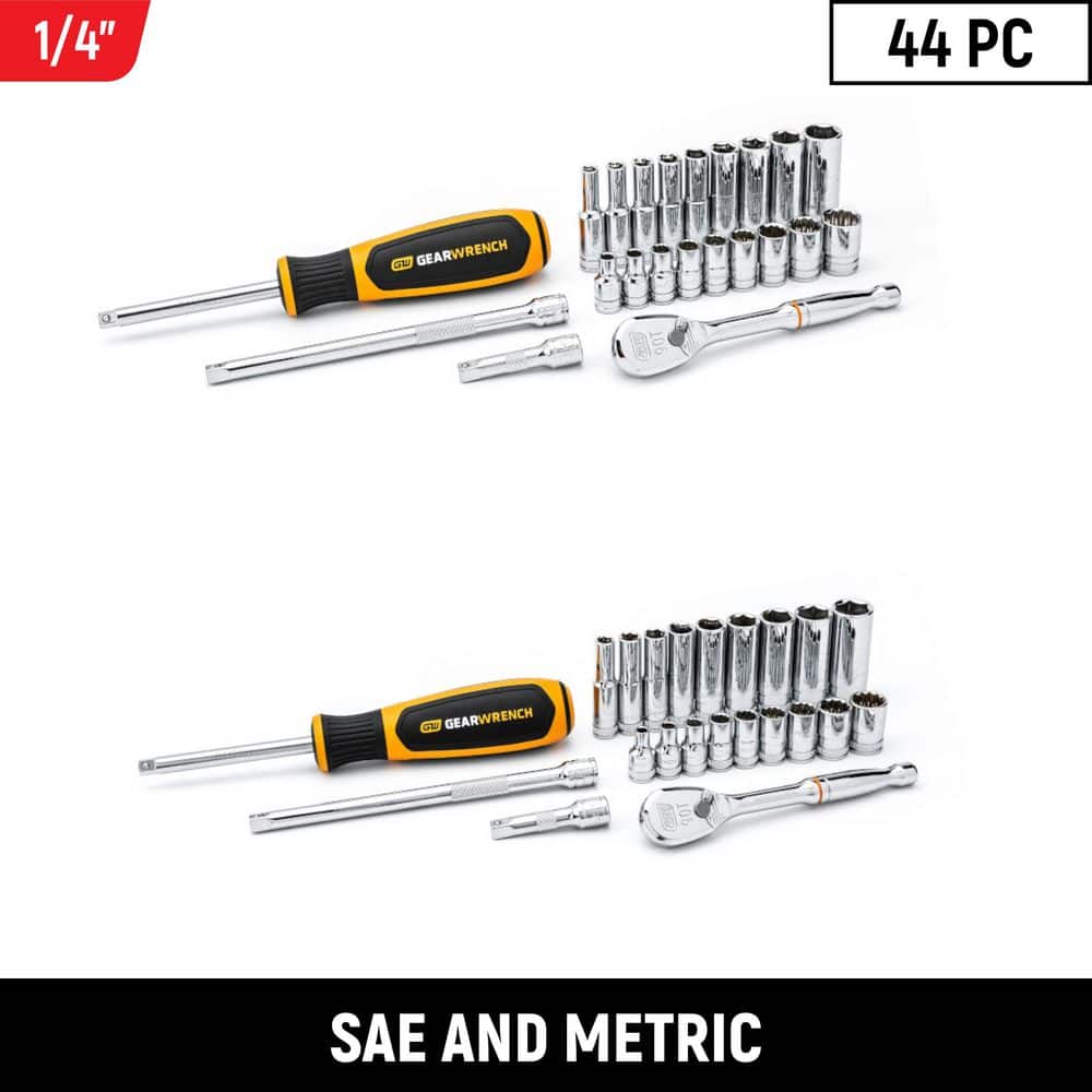 1/4 in. Drive 6 & 12-Point Standard & Deep SAE/Metric Mechanics Tool Set (44-Piece) price history on PriceWatchPro