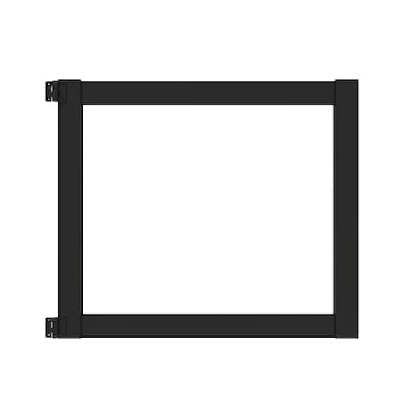 Peak Products Modular Fencing 76 in. H Matte Black Aluminum Hard Surface  Post for a 6 ft. H Outdoor Privacy Fence System 2481 - The Home Depot