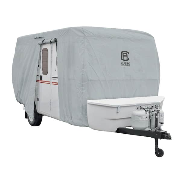 Classic Accessories Over Drive PermaPRO Molded Fiberglass Travel Trailer Cover, Fits up to 10 ft. 1 in.-13 ft. long RVs