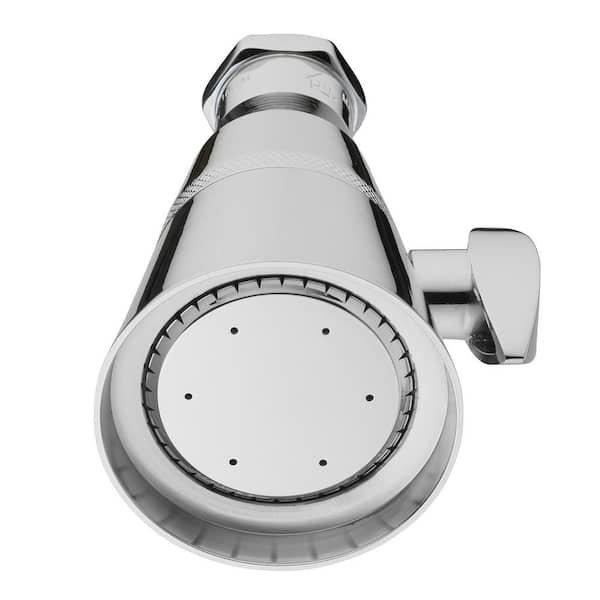 Glacier Bay 2-Spray Patterns with 1.8 GPM 2.2 in. Single Wall Mount Fixed Shower Head with Adjustable Shower Head in Chrome