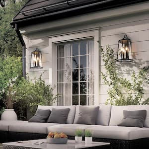 Daulle 6-Light Black Hardwired Outdoor Wall Lantern Sconce (1-Pack)