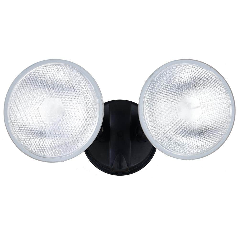 Black Dual Adjustable Outdoor Security Flood Light