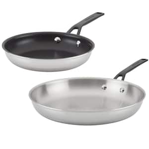 5-Ply Clad 2-Piece Stainless Steel, Induction, Frying Pan Set