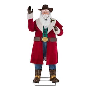 6 ft. Animated Cowboy Santa