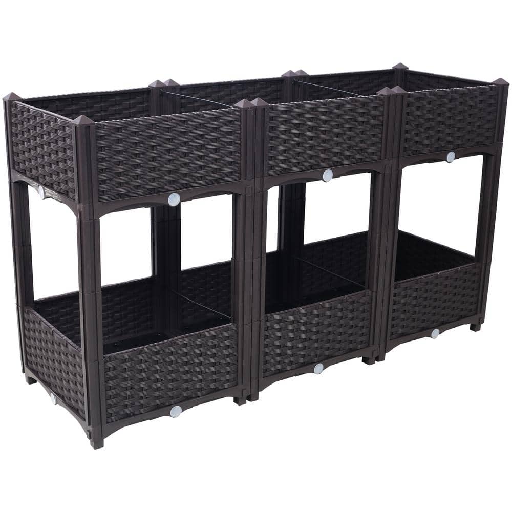 Polypropylene Elevated Planter Raised Bed with Drainage Plug - 47.2 in. x 1