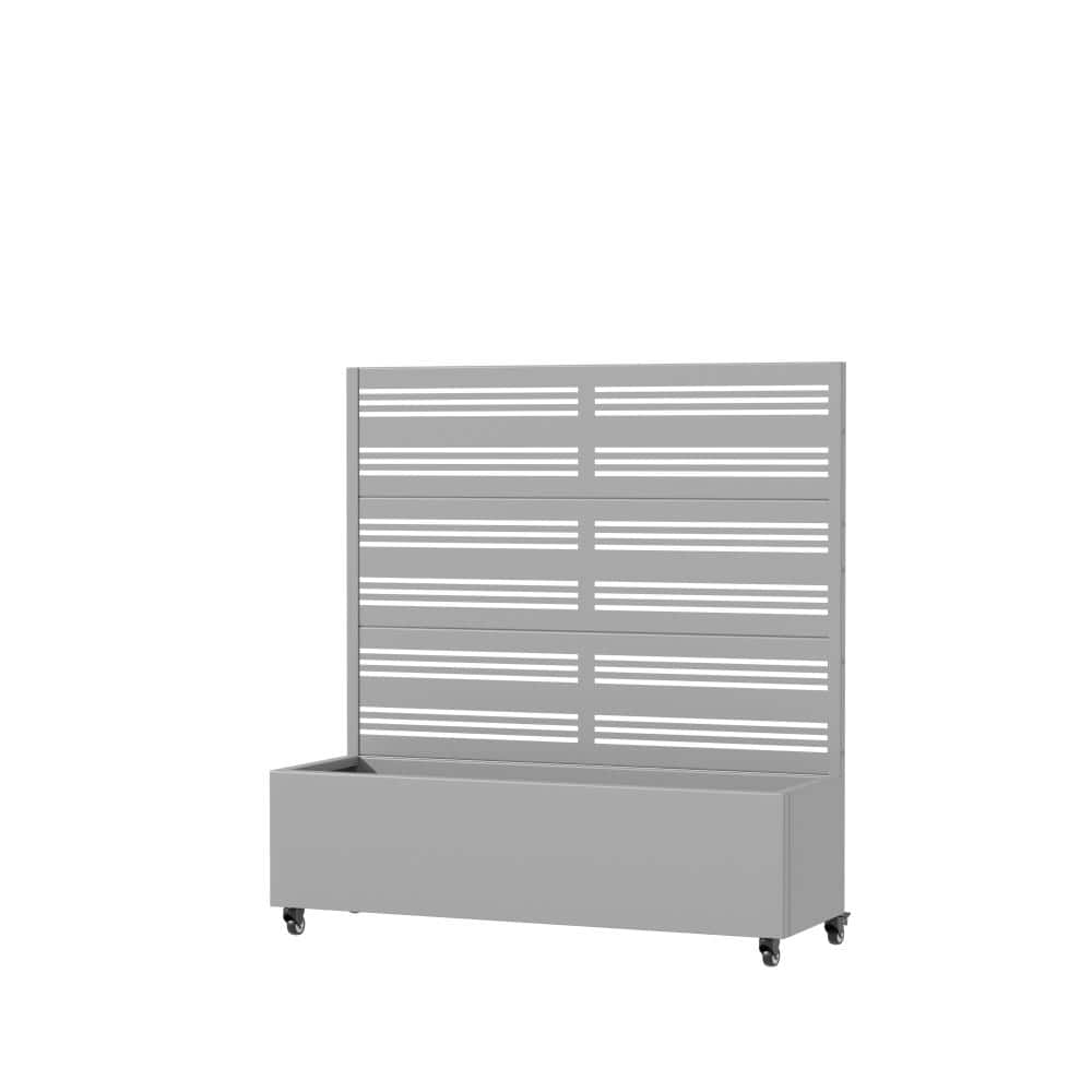 47 in. H x 47 in. W Gray Outdoor Metal Raised Garden Bed Planter Box with Trellis for Climbing Plants price history on PriceWatchPro