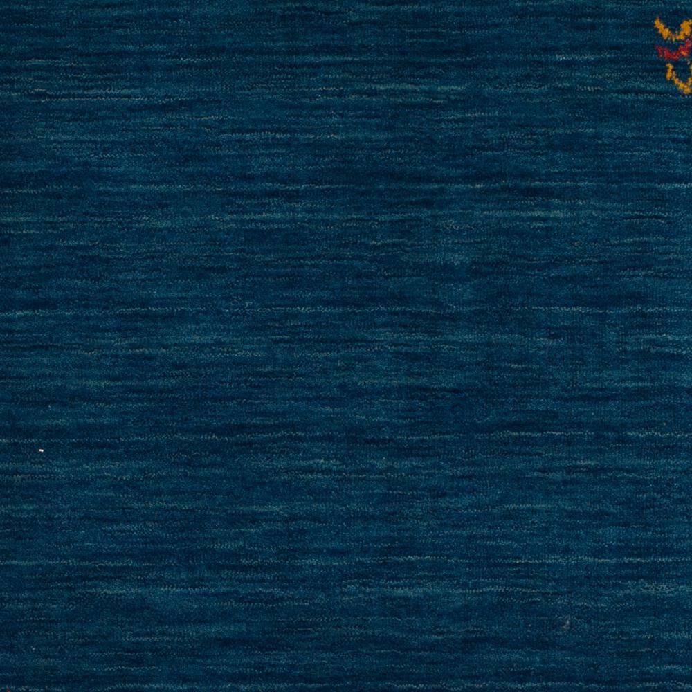 Handmade Blue Wool 4' x 6' Rectangular Area Rug