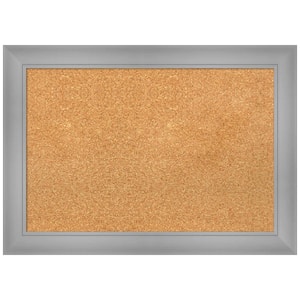 Flair Polished Nickel 27.88 in. x 19.88 in. Framed Corkboard Memo Board
