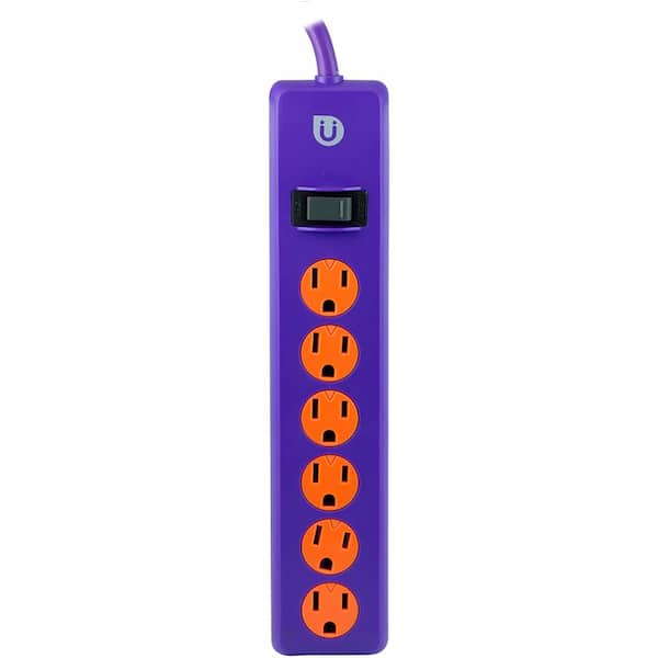 Uber 4 ft. 6-Outlet Power Strip, Purple