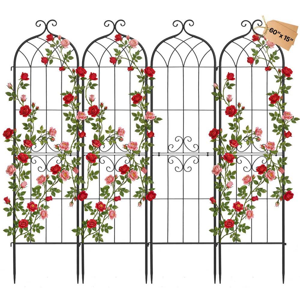 Garden Trellis, 60 x 15 in. Rose Trellis, 4 Packs Garden Trellises, Plant Support Trellises for Flowers, Vegetables price history on PriceWatchPro