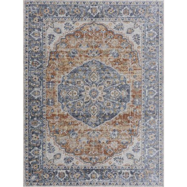 Olive Grey Rust Rug HAUTELOOM Hiti 5 ft. X 7 ft. Rust, Mustard, Olive Area Rug HMABHITI890 ...