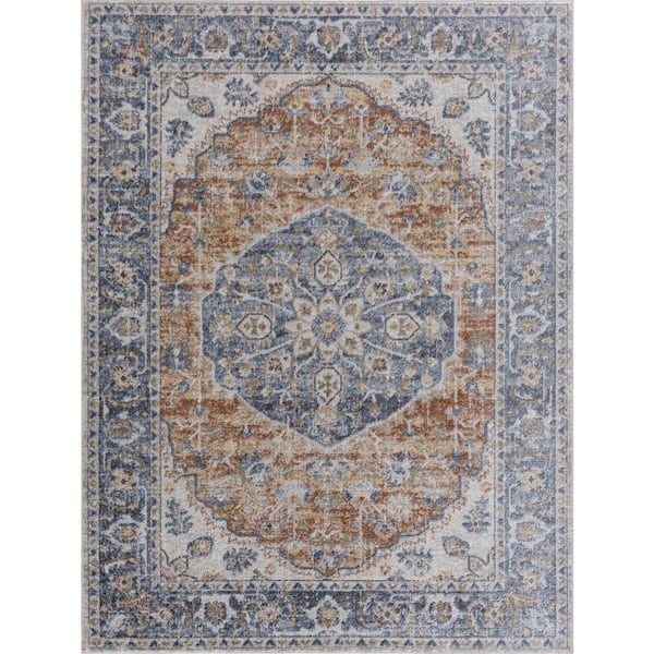 Hiti 7 ft. X 9 ft. Rust, Mustard, Olive Area Rug