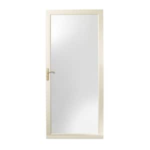 3000 Series 36 in. x 80 in. Almond Left-Hand Full View Interchangeable Aluminum Storm Door with Brass Hardware