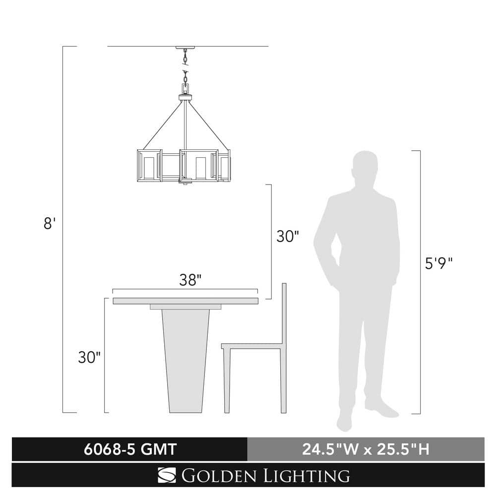 Contemporary Gunmetal Bronze Drum Chandelier with Clear Glass