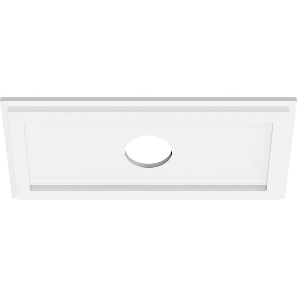 White Rectangular PVC Ceiling Medallion with Central Cutout