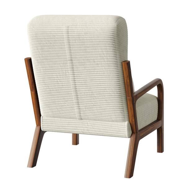Bestier 34.7 in. H Off White Upholstered Arm Chair Accent Bestier 34.7 in. H Off White Upholstered Arm Chair Accent