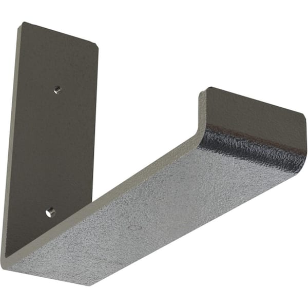 Ekena Millwork 2 in. x 6 in. x 8 in. Hammered Gray Steel Hanging Shelf Bracket