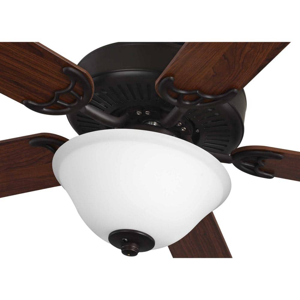 Architectural Bronze 52" Ceiling Fan with Reversible Blades and Lighting