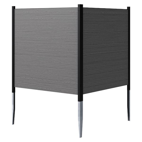 Lincoln 3.5 ft x 3.6 ft. Charcoal Vinyl Screen Kit (2-Pack)