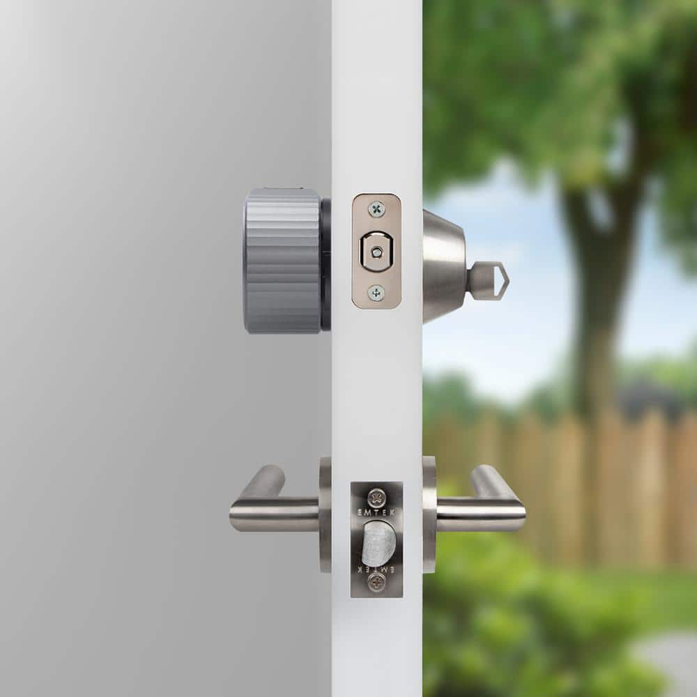 Silver Wi-Fi Smart Deadbolt Lock with Keypad