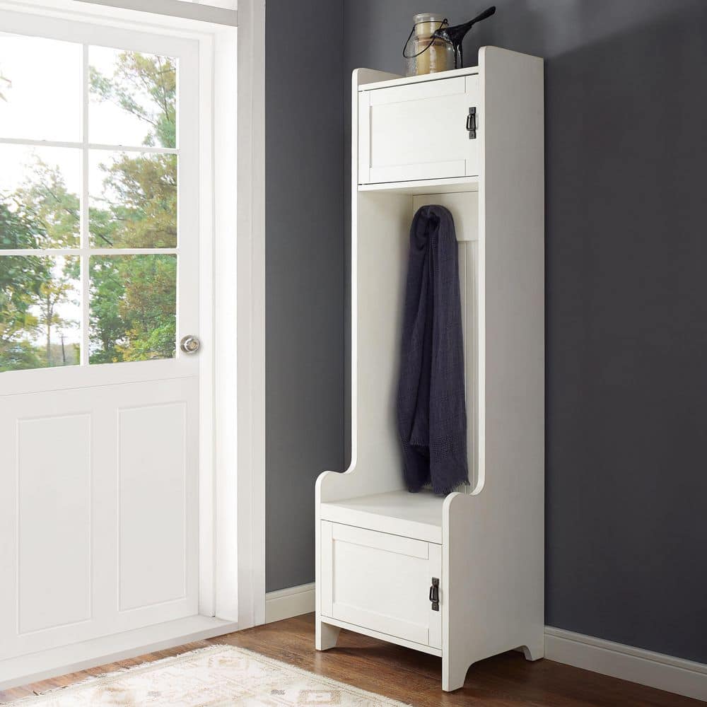 White Birch Hall Tree with Storage and Coat Rack