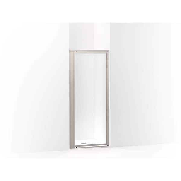Attend 30 in. W x 69 in. H Pivot Framed Shower Door in Nickel