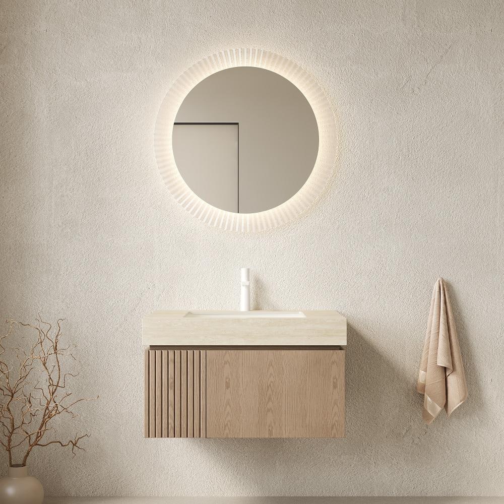 30 in.Single Sink Light Brown Floating Bathroom Vanity,Beige Top,Ceramic Basin,Soft-close Door&Drawer price history on PriceWatchPro