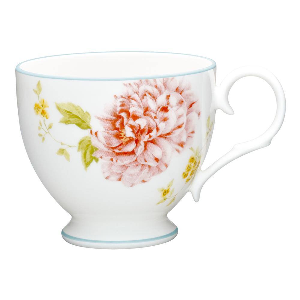 Noritake Peony Pageant White Bone China Tea Cup 7 oz. 4963-402 - The Home  Depot