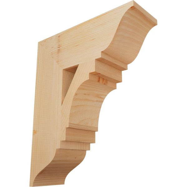 Ekena Millwork 5.5 in. x 22 in. x 18 in. Douglas Fir Merced Traditional Smooth Bracket