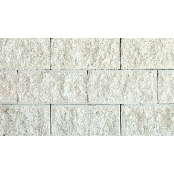 Unbranded 4 in. x 4 in. x 6 in. Split Face Mortarless Brick Veneer Outside Corners, Marble White 90 Lf